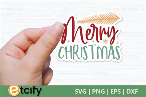 Merry Christmas Sticker Graphic by etcify · Creative Fabrica