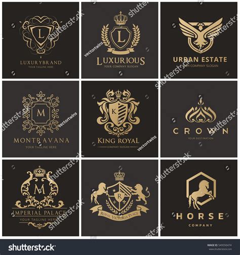 Luxury Logo Setbest Selected Collectionhotel Brand Stock Vector ...