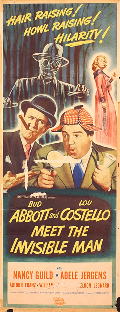 Abbott and Costello Meet the Invisible Man Original 1951 U.S. Insert ...