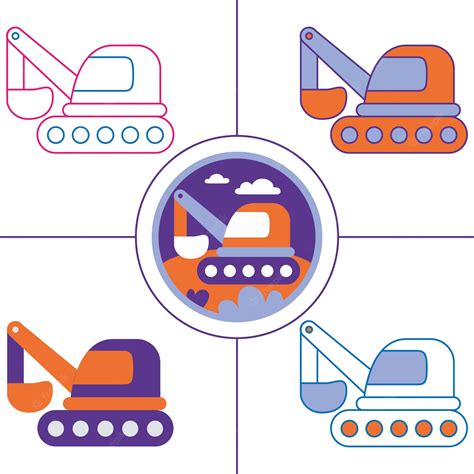 Premium Vector | Excavator in flat design style