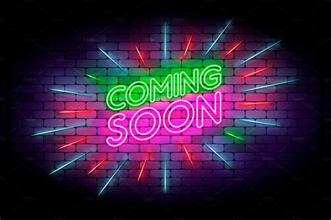 Coming soon neon sign | Decorative Illustrations ~ Creative Market