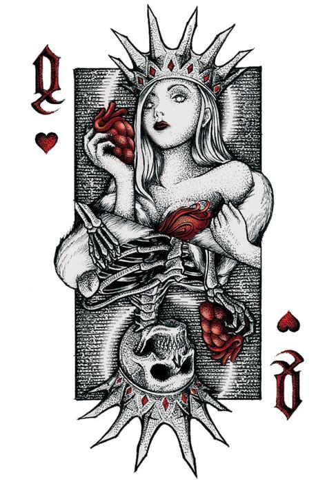 Queen of Hearts | Card tattoo designs, Tattoo design drawings, Playing ...