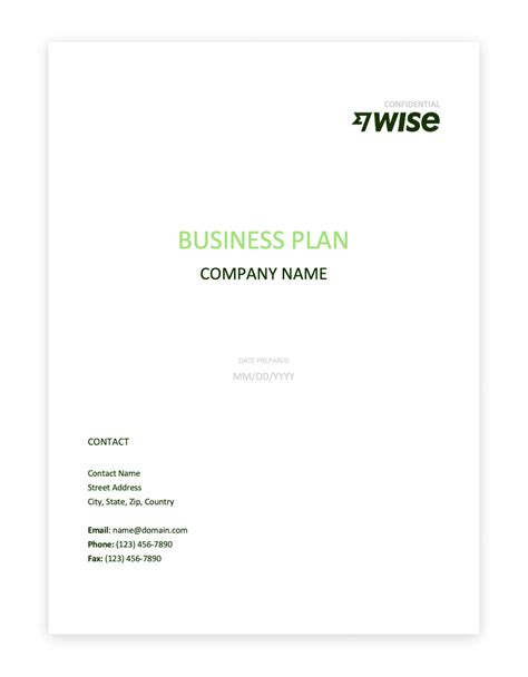 Free Business Plan Template Download - Wise