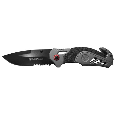 Smith & Wesson® 1100038 S.A. Red Accent Drop Point Folding Knife ...