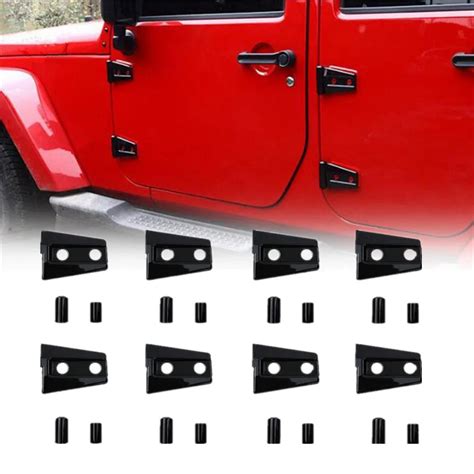 Black Door Hinge Covers for Jeep Wrangler JK JKU Rubicon, Sahara Sport ...