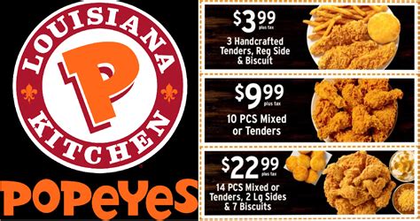 Popeye's Chicken Coupons: 3 Handcrafted Chicken Tenders With Regular ...