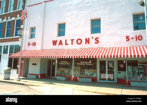 Walton s store front the first Wal Mart in Bentonville Arkansas Stock ...