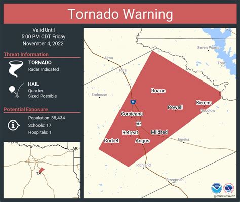 NWS Tornado on Twitter: "Tornado Warning continues for Corsicana TX ...