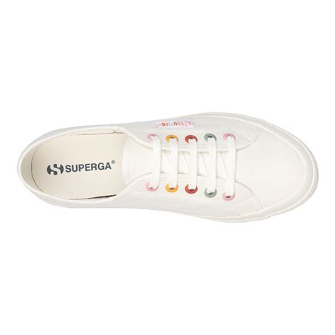 Superga Classic 2750 Rainbow Eyelets White Avorio Groovy – Superga Malaysia