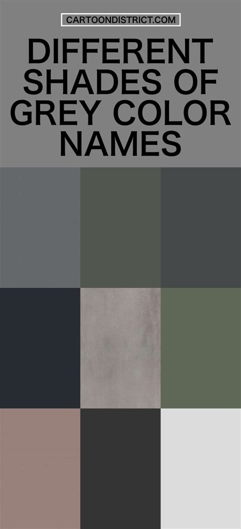 25 Different Shades of Grey Color Names