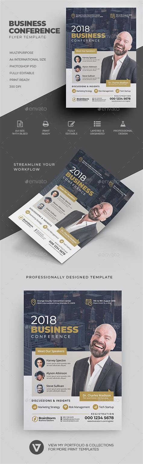 Conference Flyer | Flyer, Business flyer templates, Corporate flyer