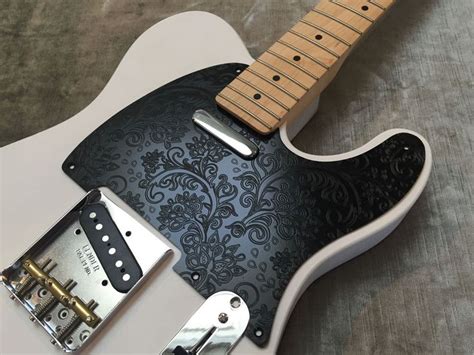 Black Floral Paisley Custom Bakelite Pickguard Fender® Telecaster® Tele ...