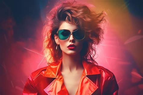 Premium AI Image | 80s fashion inspired background 80s retro nostalgic