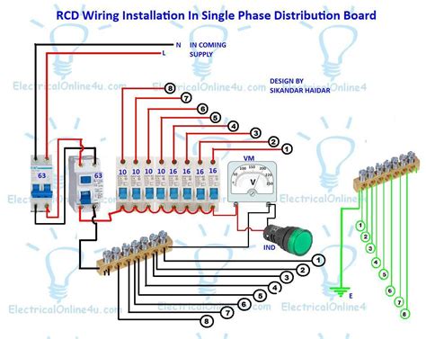 RCD Wiring Installation In Single Phase Distribution Board - Electrical ...