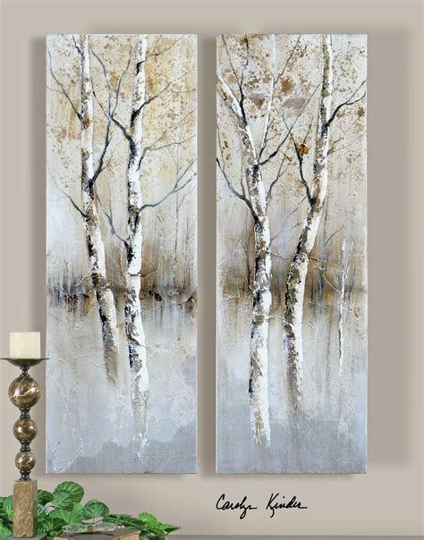 Contemporary Panel Artwork | Birch Tree Panel Art Set of 2, 41810, Art ...