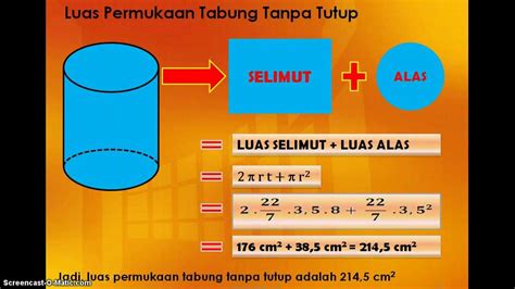 Cara Mudah Mencari Luas Selimut dan Luas Permukaan Tabung - YouTube