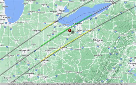 2024 Solar Eclipse Path Ohio - Dixie Frannie