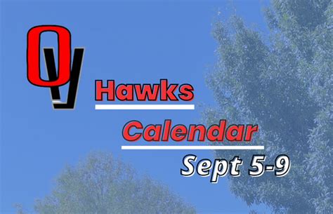 Hawks Weekly Calendar | Old Vail Middle School