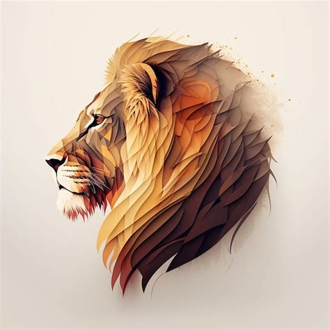 Premium AI Image | Lion head profile graphic illustration image Ai ...