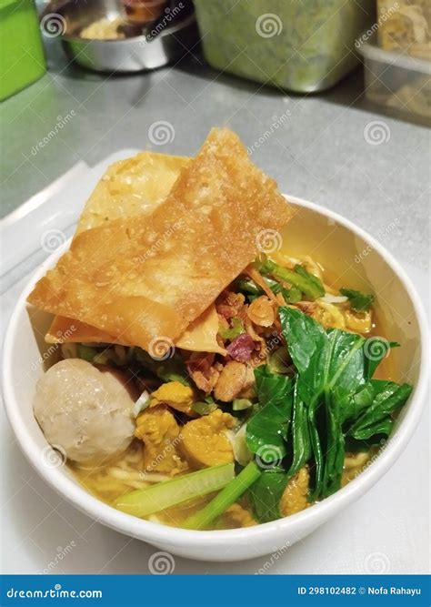 Chicken Noodles from Indonesian Street Food Stock Photo - Image of ...