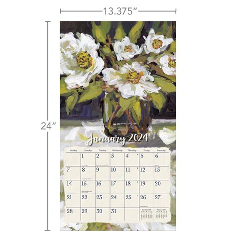 Lang Wall Calendar 2024 Gallery Florals | Nextra Dianella