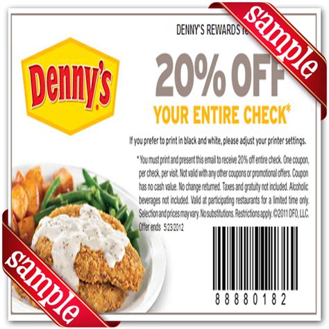 Dennys Printable Coupons