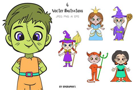 Hand Drawn Halloween Characters Vector Illustrations | Deeezy