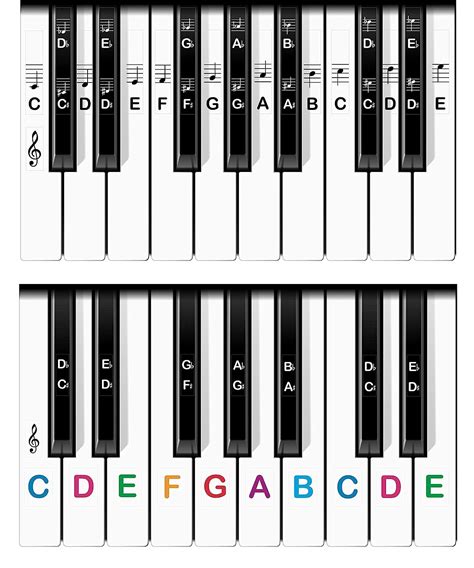 FREE Printable Coloured Piano Key Labels PianoJam N Keyboard - Label ...