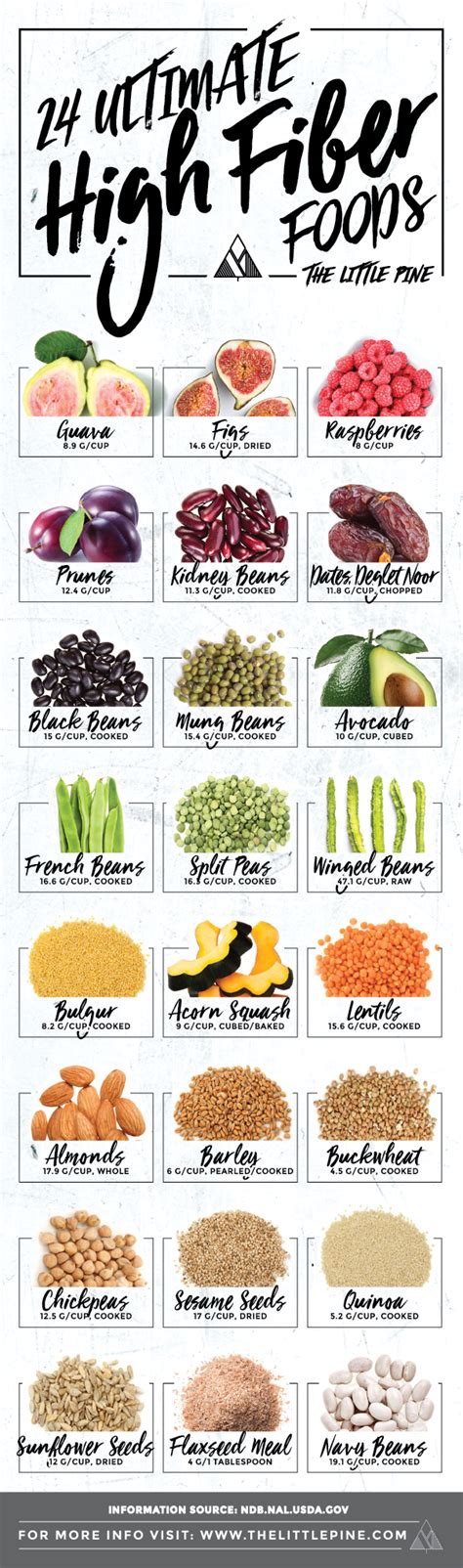 The Ultimate List Of 24 High Fiber Foods Infographic