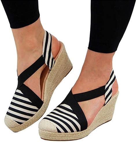 Amazon.com | PiePieBuy Womens Espadrille Platform Wedge Sandals Closed ...