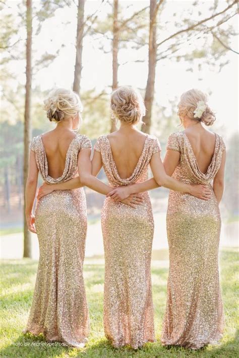 15 Stunning Gold Wedding Ideas | Metallic bridesmaid dresses ...