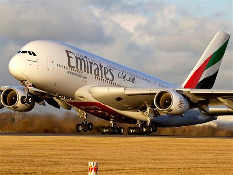 Emirates Airbus A380-800 Sunset Takeoff Aircraft Wallpaper 4021 ...