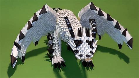 3D origami dragon with wings - YouTube