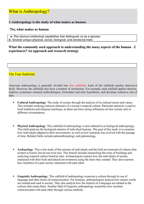 Anthropology-Definition Subfields revised - What is Anthropology? 1 ...