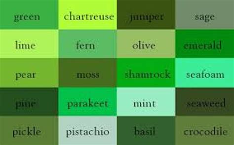 Different Shades of GREEN - Etsy | Green colour palette, Color theory ...