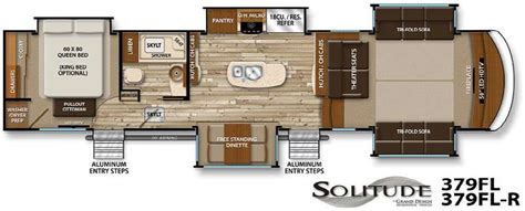 Grand Design Solitude 375FL Fifth Wheel Floorplan: Five Slide Rooms ...