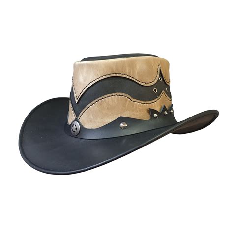 Double Crowned Rodeo Cowboy Cowgirl Leather Hat - Inspire Uplift