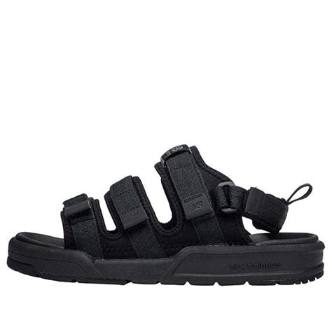 New Balance Velcro Black Sandals | Lyst