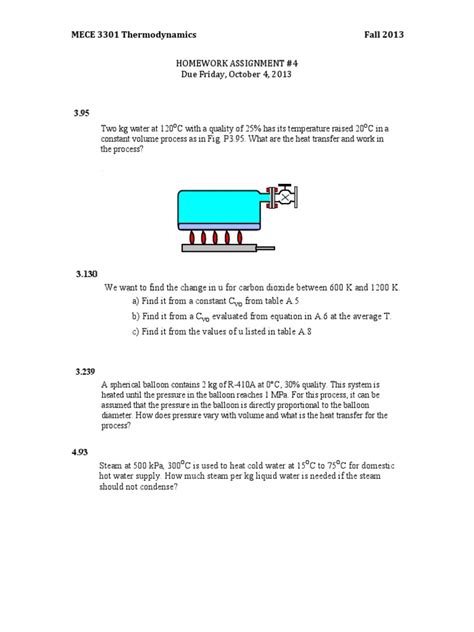 Thermodynamics Problem Set | PDF | Heat | Heat Transfer