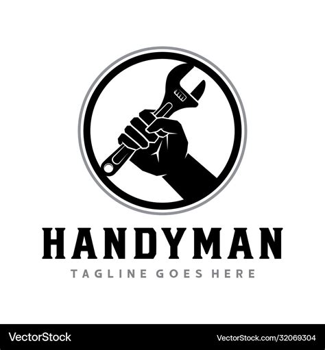 Handyman logo service logo design Royalty Free Vector Image