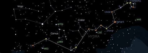 Constellation Hydra, the Water Monster (Hya) Star Map | Constellations ...