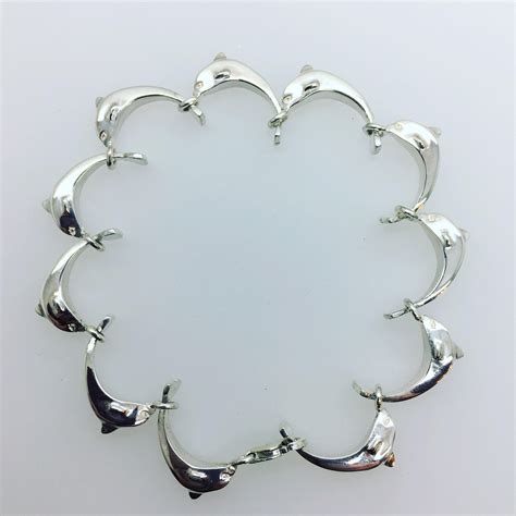 Solid Silver Dolphin Bracelet - Handmade Douglas Hughes Design