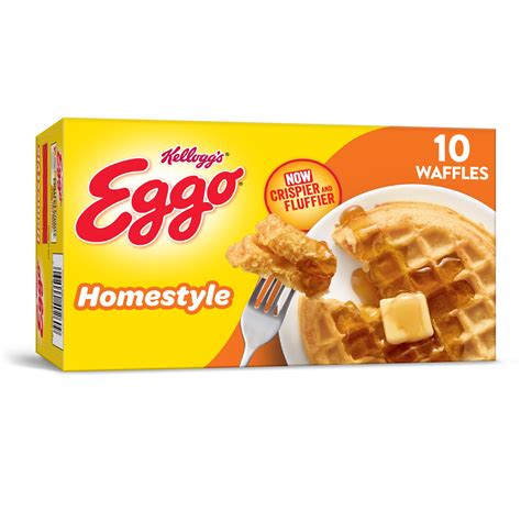 Eggo Frozen Waffles, Homestyle, Easy Breakfast, 10ct 12.3oz - Walmart ...