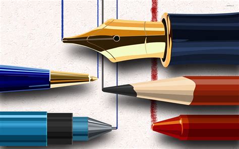 Writing instruments wallpaper - Vector wallpapers - #11079