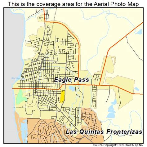 Aerial Photography Map of Eagle Pass, TX Texas