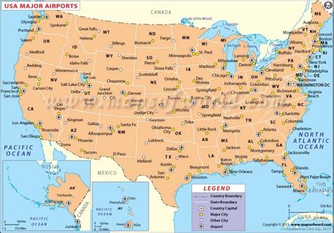 US Airports Map, Airports in USA