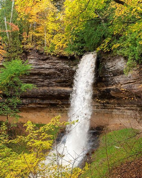 Munising Falls after heavy rain | Beautiful places nature, Michigan ...