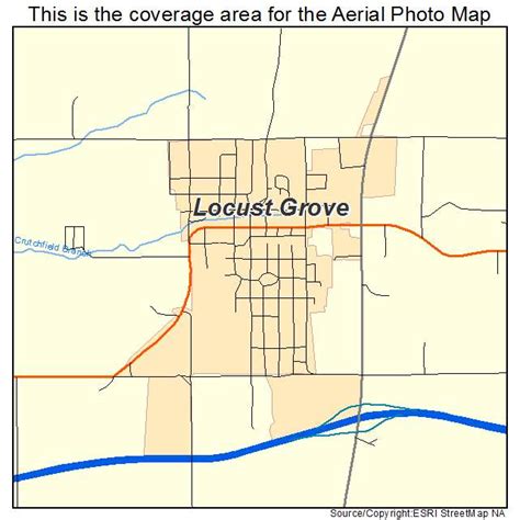 Aerial Photography Map of Locust Grove, OK Oklahoma