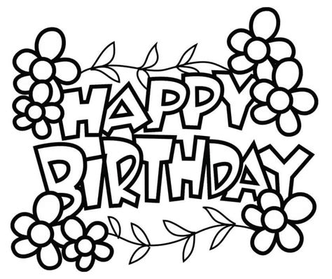 25 Free Printable Happy Birthday Coloring Pages