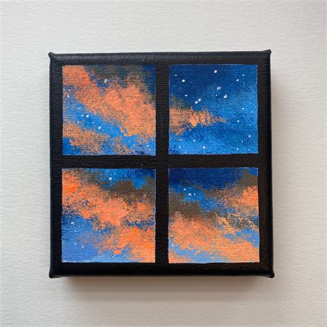 Dreamy Orange Clouds Mini Painting – Ahmarelle